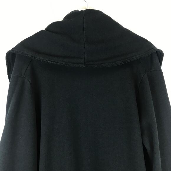 Bryn Walker Wrap Coat Bamboo Blend Shawl Collar Oversized Lagenlook Jacket Black - Picture 5 of 15